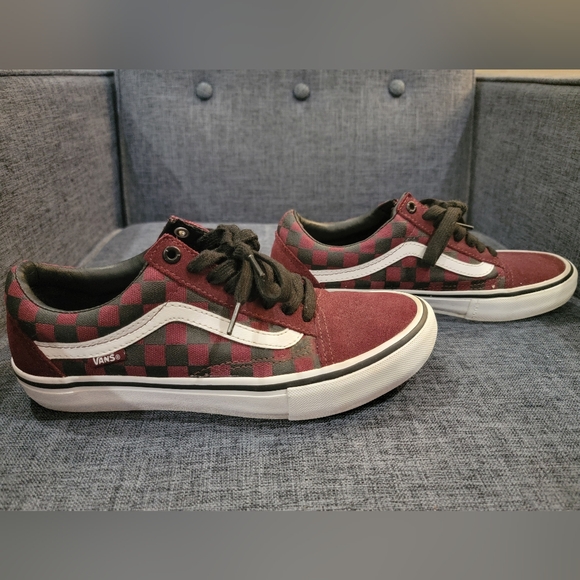 Vans Checkered Sneakers in Red and Black - Picture 1 of 4